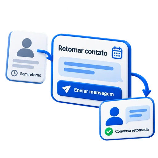 Contato sem retorno recebendo uma nova mensagem e retomando a conversa.